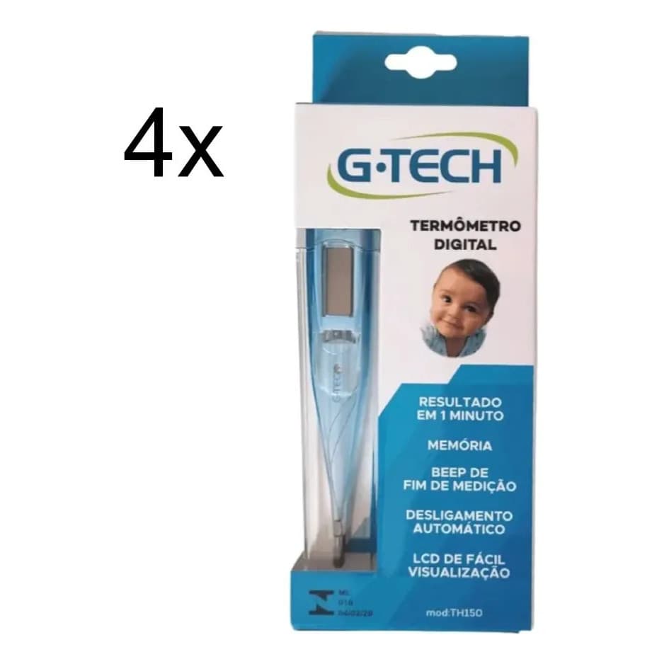 Kit G-tech Termômetro Digital Th Azul Com 4 Unidades