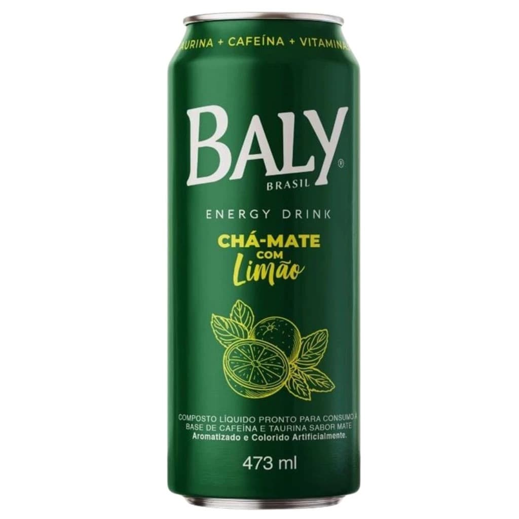 Energético Baly Energy Drink  Chá-Mate c/ Limão 473ml