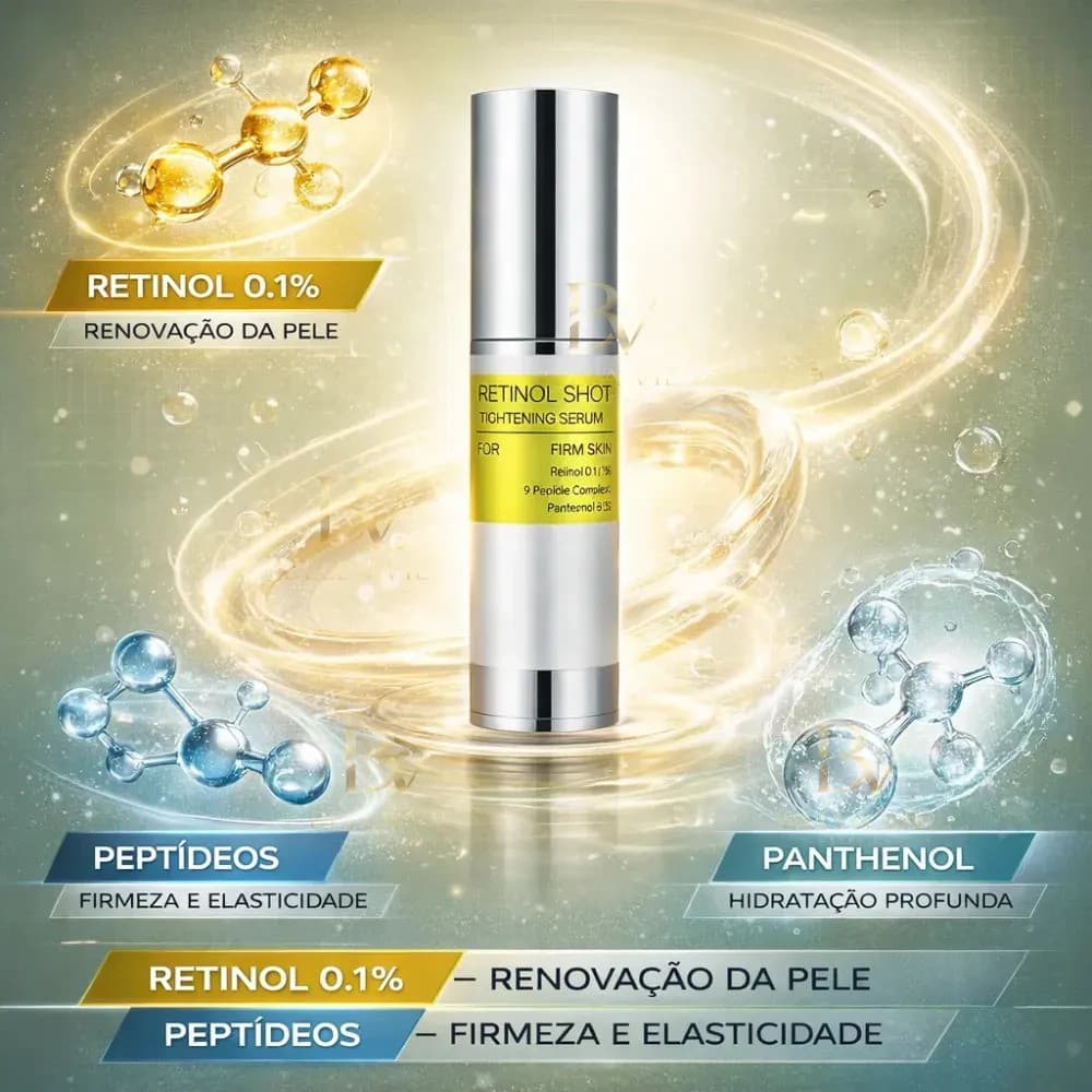 Retinol Shot Coreano Anti Idade Rugas Firmeza 30ml Sérum Rejuvenescimento Pele Firme