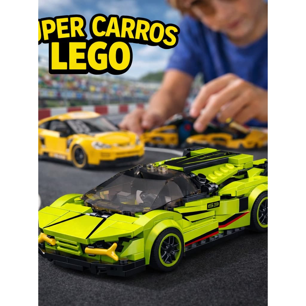 Super Carros Esportivos Blocos Montar LEGO -COM CARRO FICÇÃO MONTA E DESMONTA