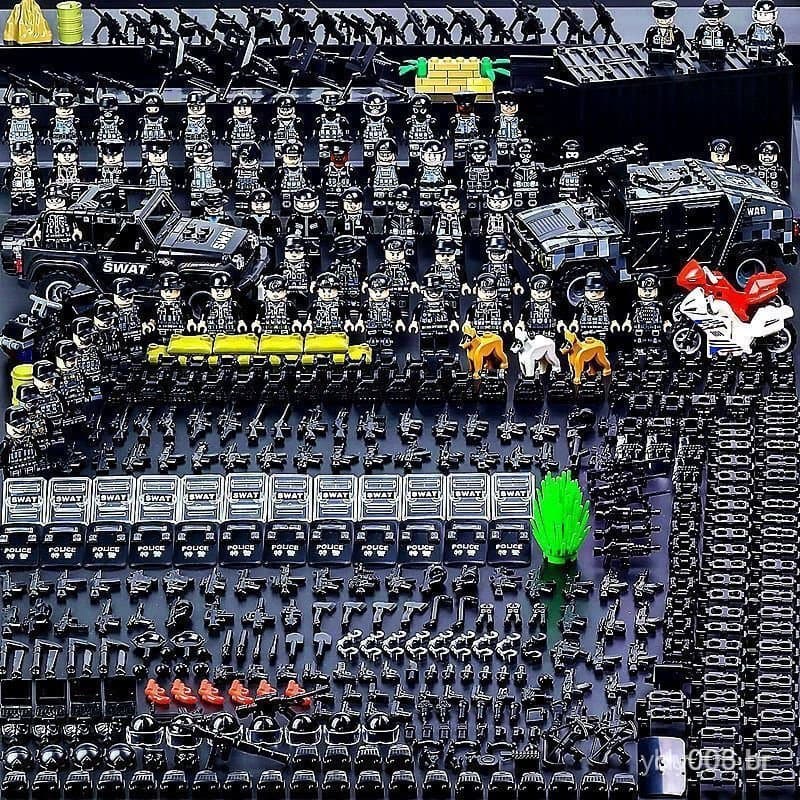 Novos produtos em estoque, blocos de montar compatíveis com Lego, minifiguras militares, forças especiais, polícia. 8456