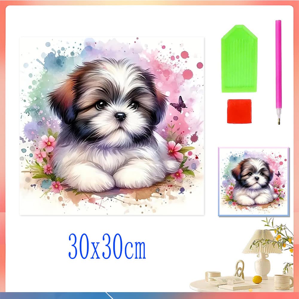 Bonito bonito cão bonito diy pintura diamante conjunto 5D pintura diamante