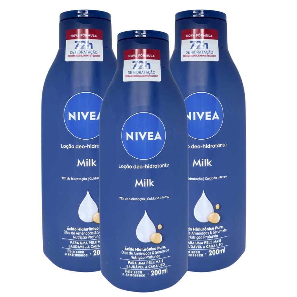 Nivea Hidratante Corporal Milk 200ml Pele Seca e Extra Seca