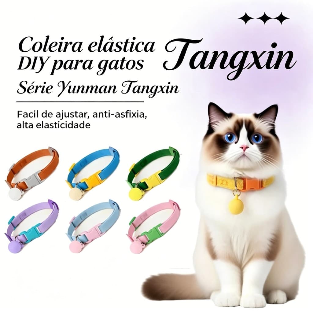 Indispensável para pets coloridos e fofos! Kit coleira e guia com sino, várias cores para escolher a vontade