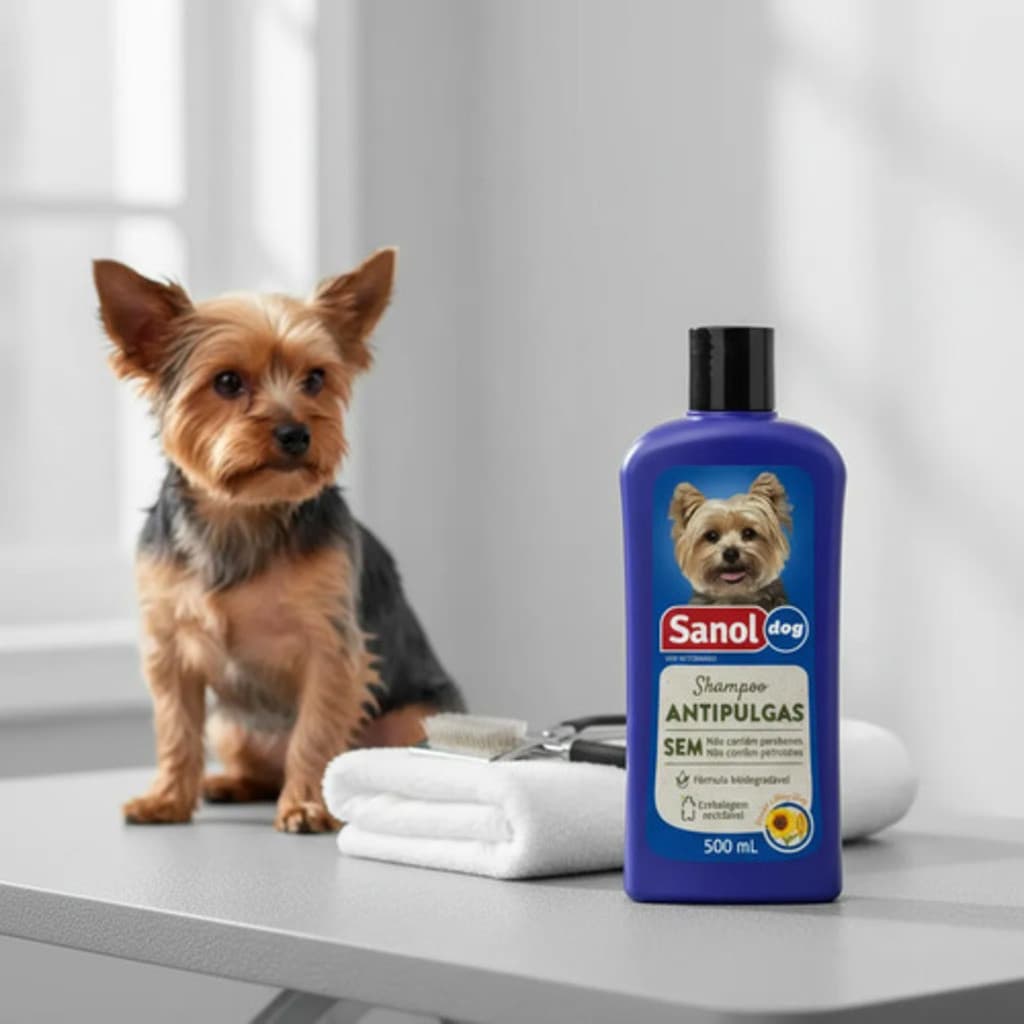 Sanol Dog Shampoo Para Cachorro Antipulgas 500ml