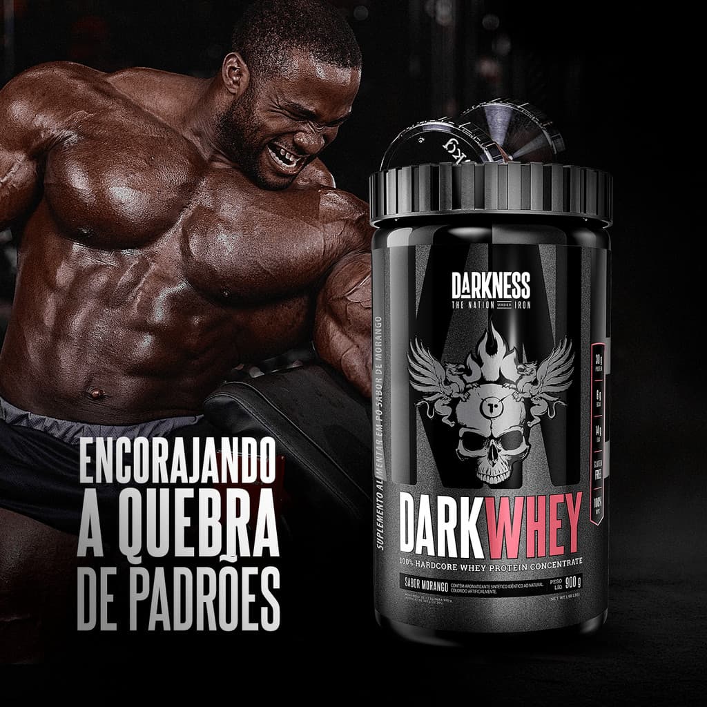 Whey Protein Concentrado Dark Whey 100% Chocolate Maltado - Darkness