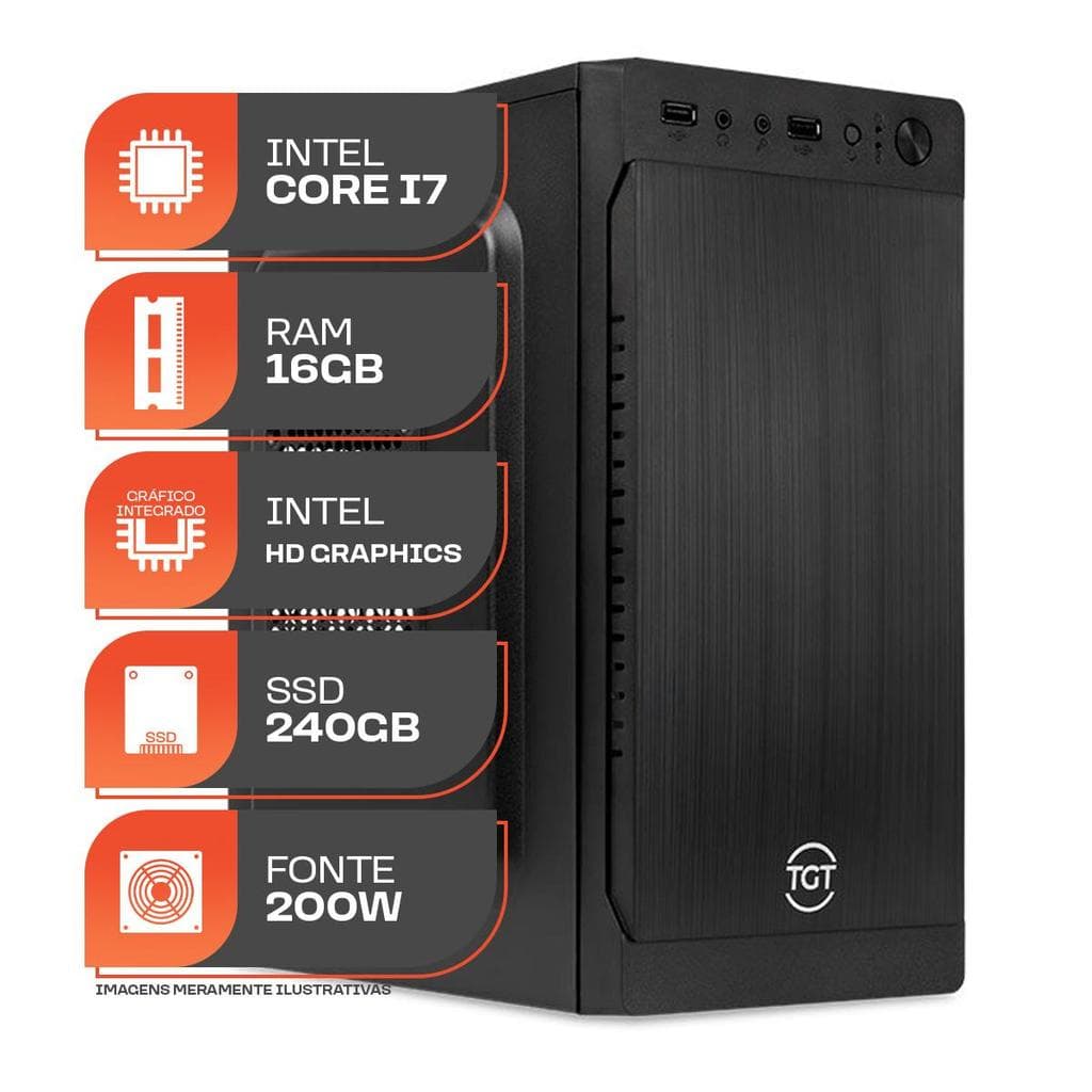 Computador Home Essential S, Intel Core i7, 16GB DE RAM, SSD 240GB