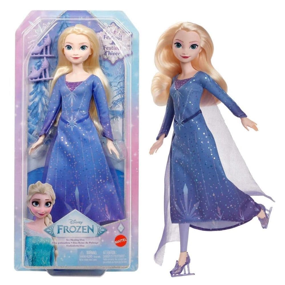 Boneca Articulada Elsa Frozen Disney Patinação No Gelo Jbg53