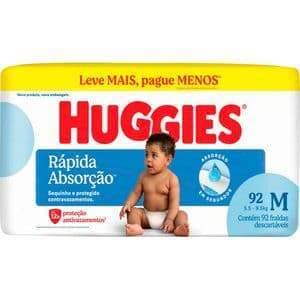 Fralda Descartável Huggies Rápida Absorção M 92 un