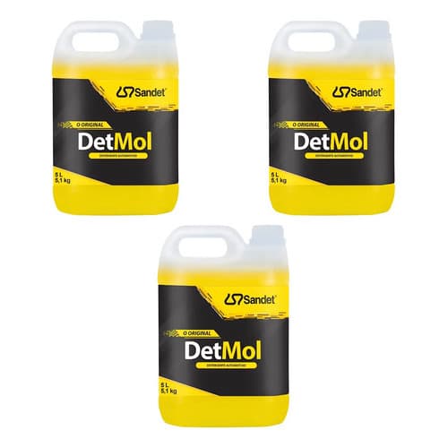 Kit 3 Shampoo Automotivo Lava Carro Caminhao Moto Det Mol 5l