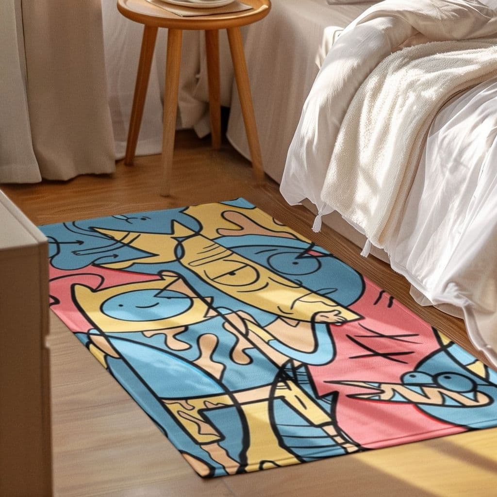 Tapete Decorativo 118x70cm Antiderrapante Sala, Quarto, Espaço Cartoon