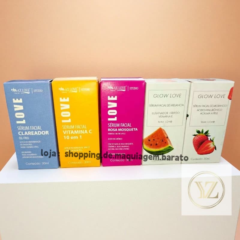 Tratamento Clareador e Anti-idade 3 em 1 Max Love: Sérum Branqueador + Sérum Anti-rugas + Sérum Vitamina C