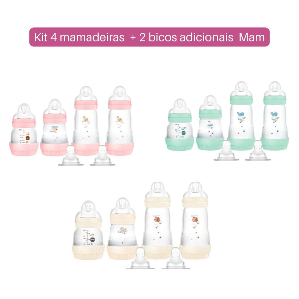 Kit 4 mamadeiras Mam Anticólica Easy Start Gift Set