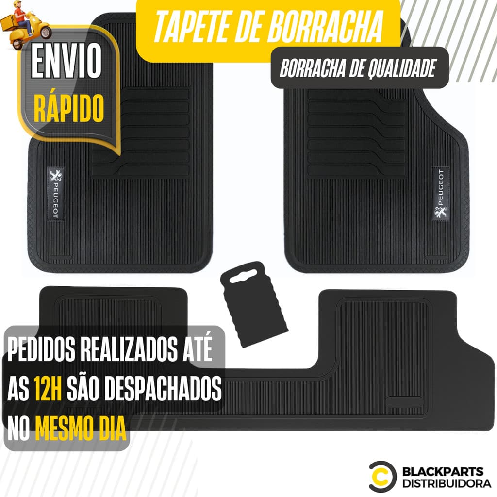 Kit Tapete Automotivo de Borracha Personalizados Peugeot 5pç