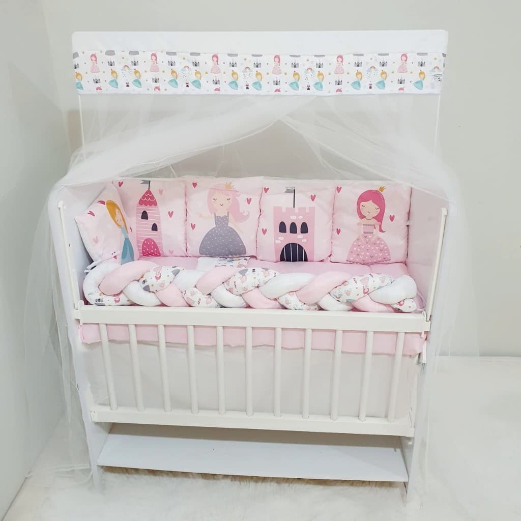 Kit Mini Berço Completo Enxoval Bebê Menina Princesas