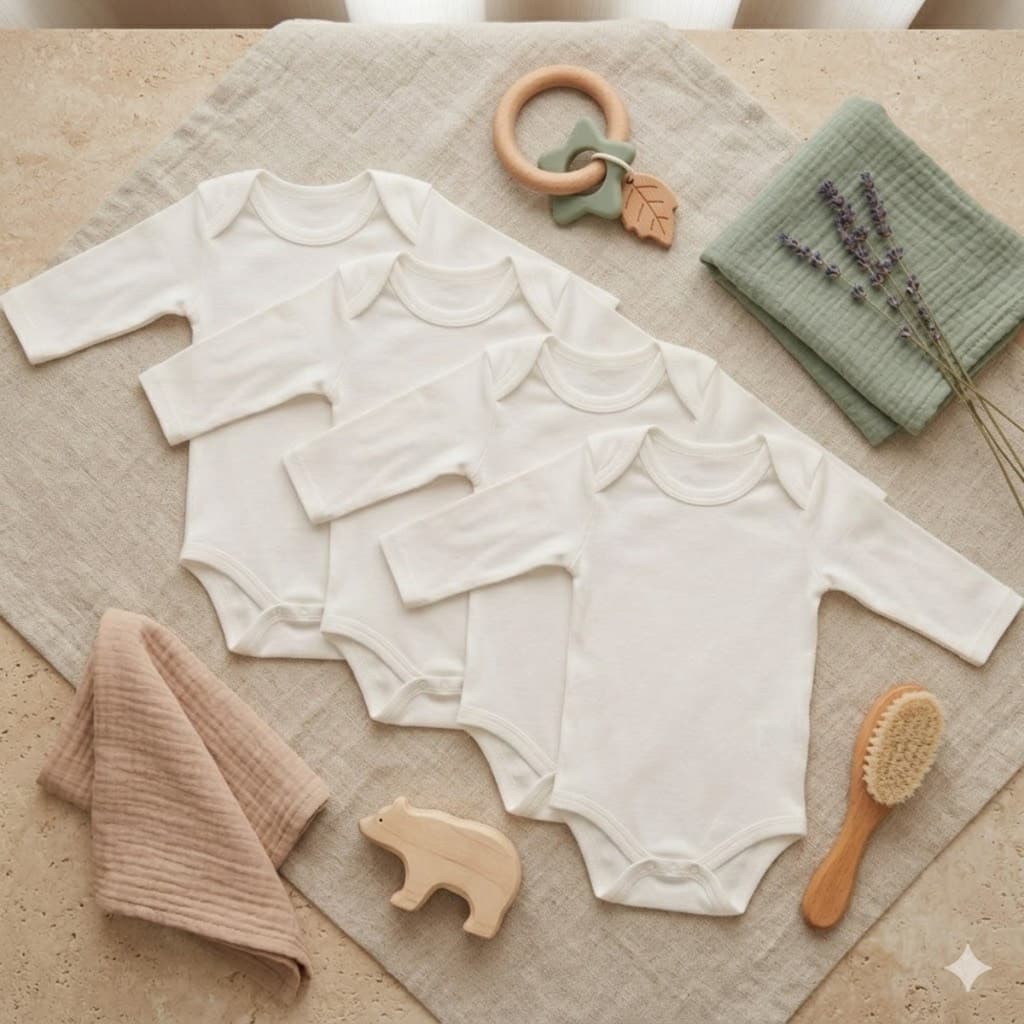 Kit 4 Body Manga Longa Bebê Infantil 100% Algodão Confortável Macio Enxoval Menino Menina