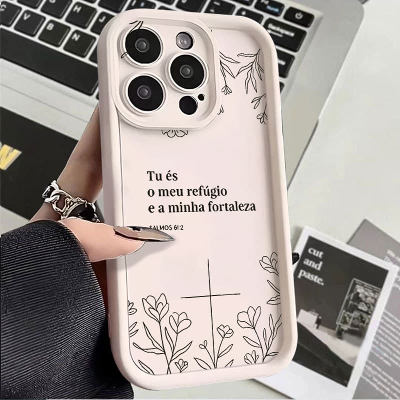 Capinha de silicone macia para iPhone 13 11 12 14 15 16 17 pro max 14 15 16 plus 17 air Padrão bíblico