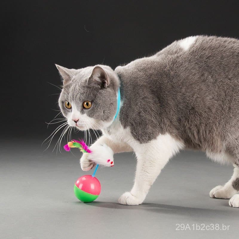 Brinquedo de entretenimento para gatos, bola interativa em forma de rato, brinquedo educativo com som, brinquedo de pelú