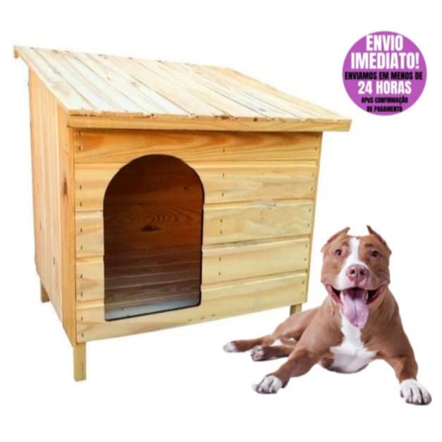 Casinha EdÍcula de Madeira N6 Para Cachorro Grande Cães Casa Pet Número 6 Feito Madeira Pinus Grande