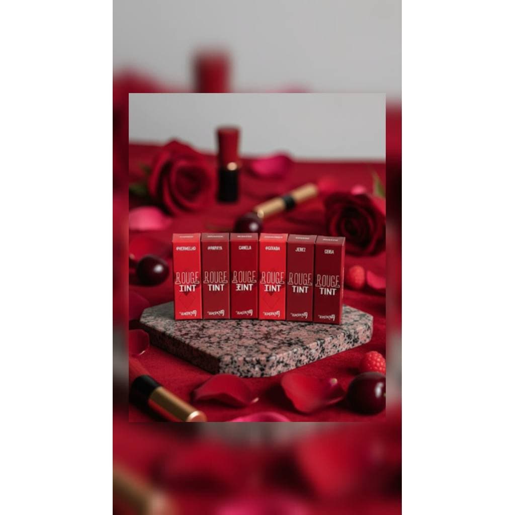 Batom Liquido Rouge Tint Luisance - 6 Tons, Matte Hidratado, Longa Duraçao, Textura Aveludada