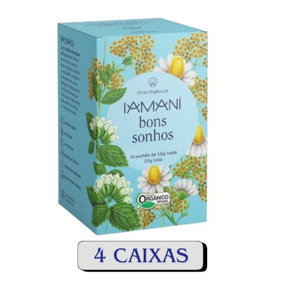 Chá Orgânico Bons Sonhos 4 caixas - 15 Sachê - Iamaní
