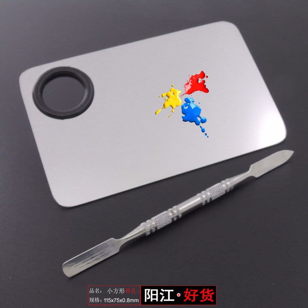 Maquiagem artista dedicado pintura maquiagem paleta de aço inoxidável com ajuste vara base líquida guache Manicure palet