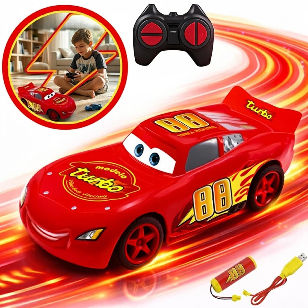 Carrinho Controle Remoto Recarregável Infantil Corrida Velocidade Criança Super Relâmpago Kizumba