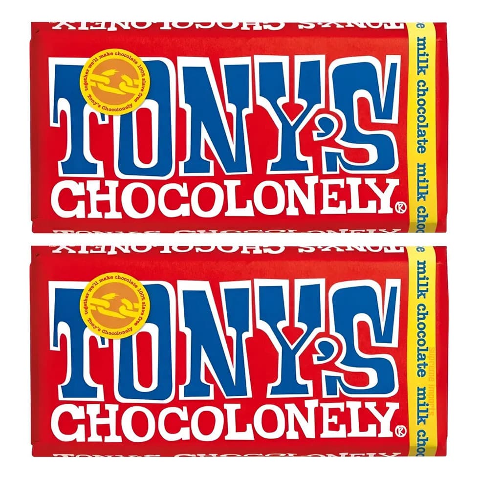 Kit 2 Tonys Chocolonely Ao Leite 180g (360g) - Importado