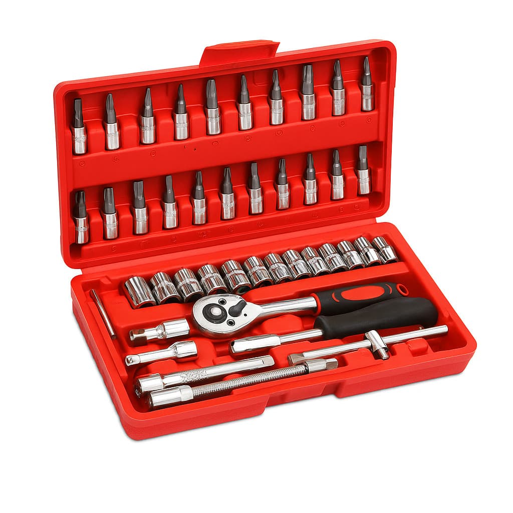 Kit De Ferramentas 46 Peças Ditap Mix Jogo De Chave Catraca Soquete Manutenção Carro Moto Casa