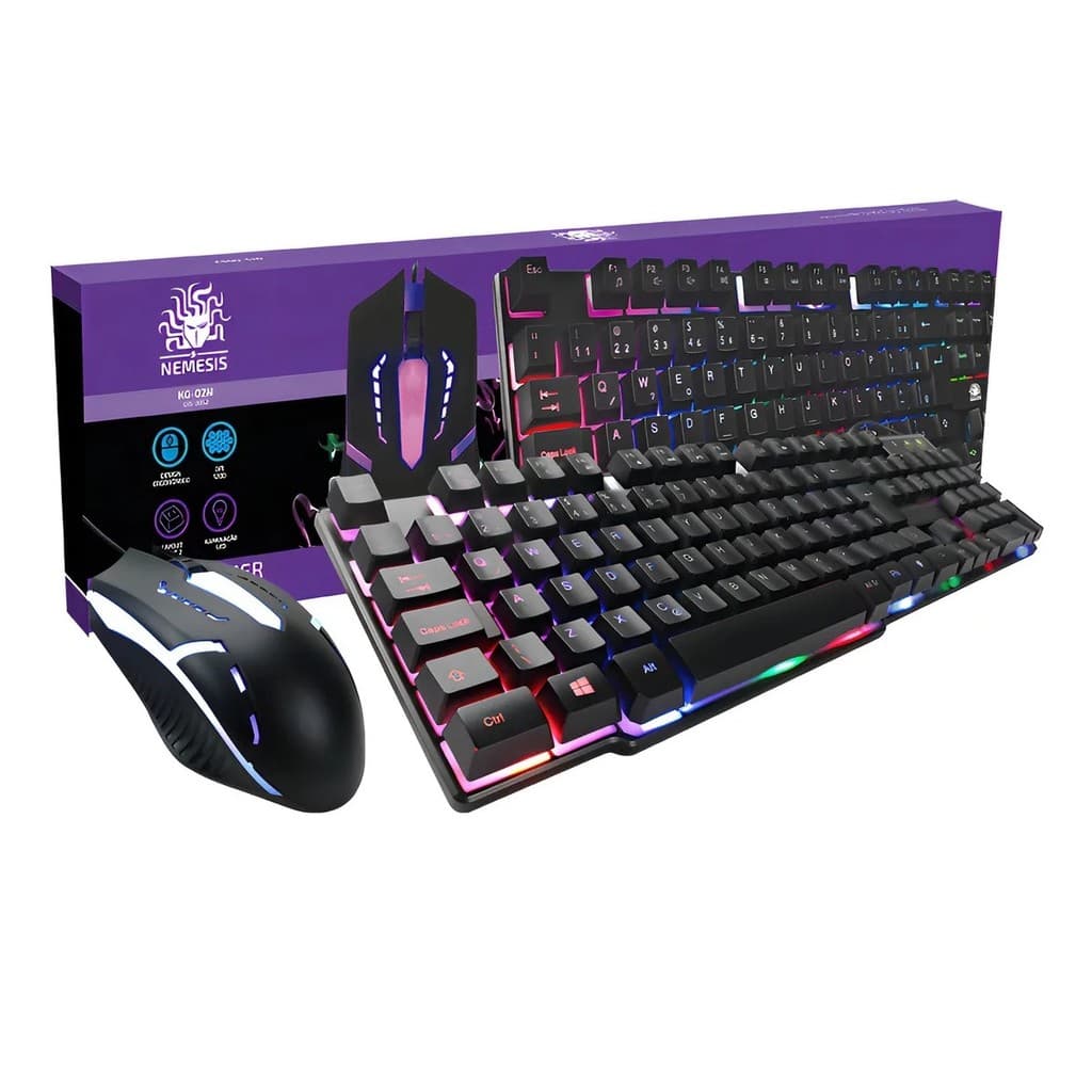 Kit Teclado e Mouse Gamer Start Nemesis Semi-Mecanico RGB  - KG-02N   015-0052