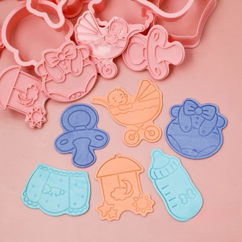 Bebê dos desenhos animados do bebê dos desenhos animados chupeta de garrafa de bebê corte de plástico morrer gelo biscoi