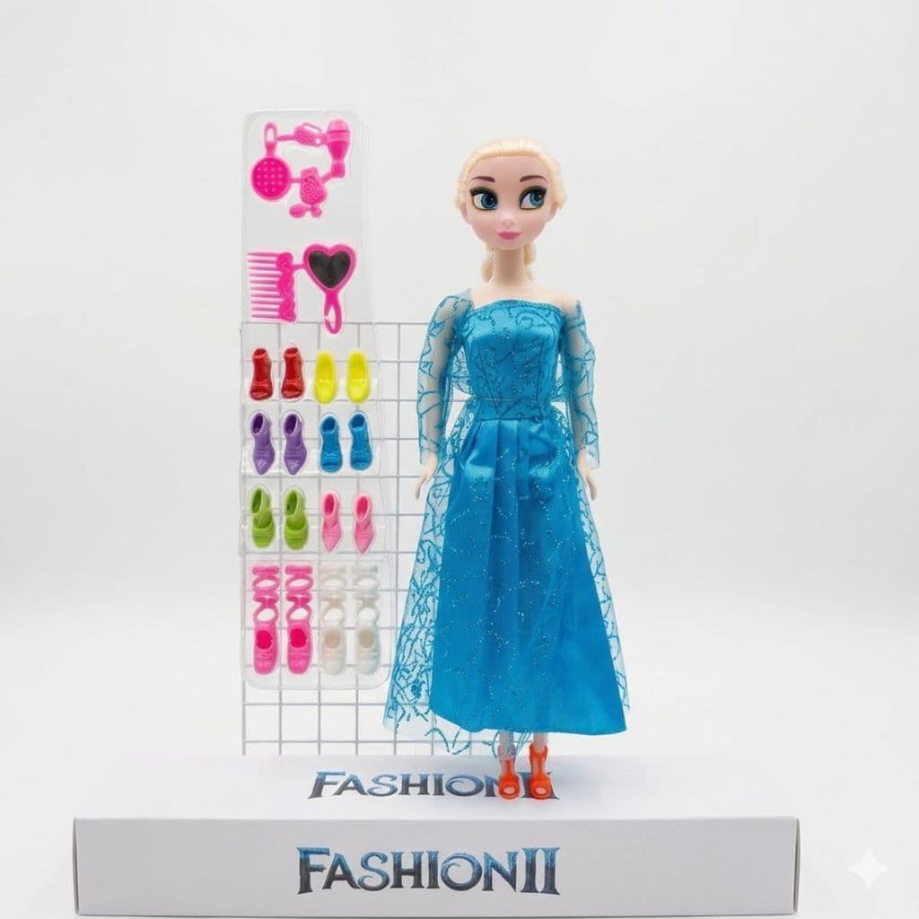 boneca articulada princesa Fashion II som e acessorios
