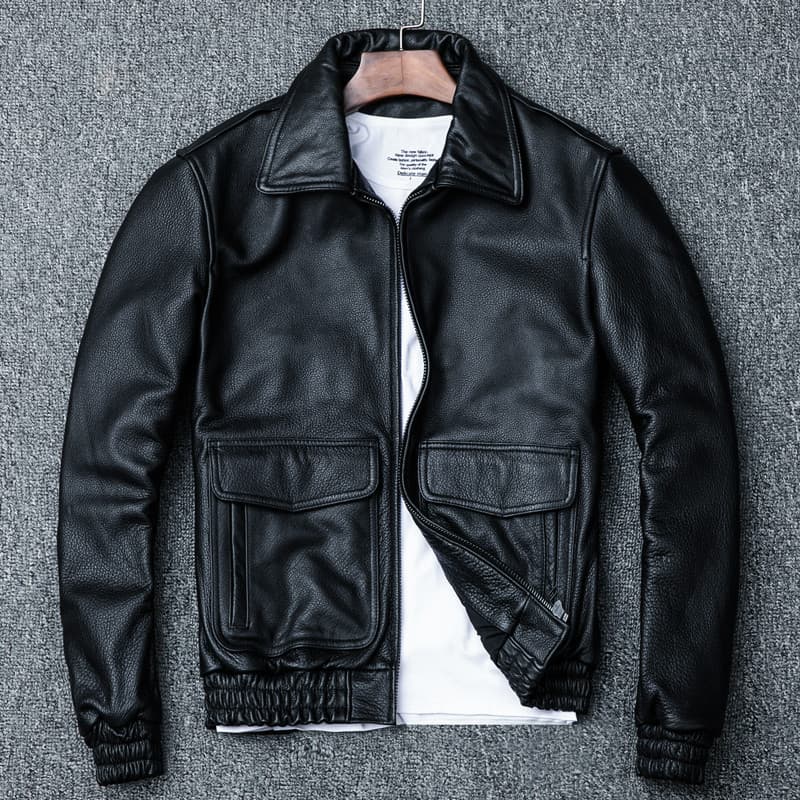 Pilot a2 puro primeira camada de couro genuíno jaqueta masculina vôo terno lapela jaqueta couro novo estilo jaqueta tama