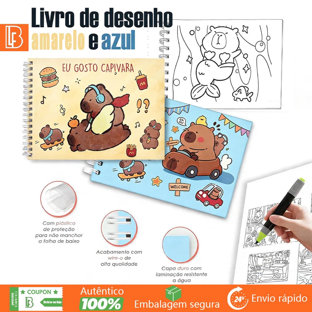 Livro de Colorir Criativo com Ilustrações Variadas 50 Páginas para Pintura Manual Relaxamento e Inspiração