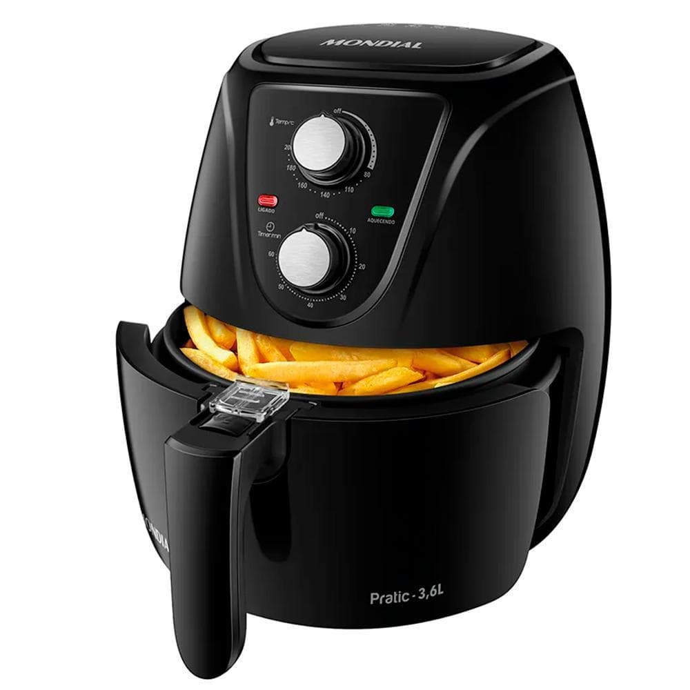 Fritadeira Sem Óleo Air Fryer Pratic 3,6L Mondial Preto 1500
