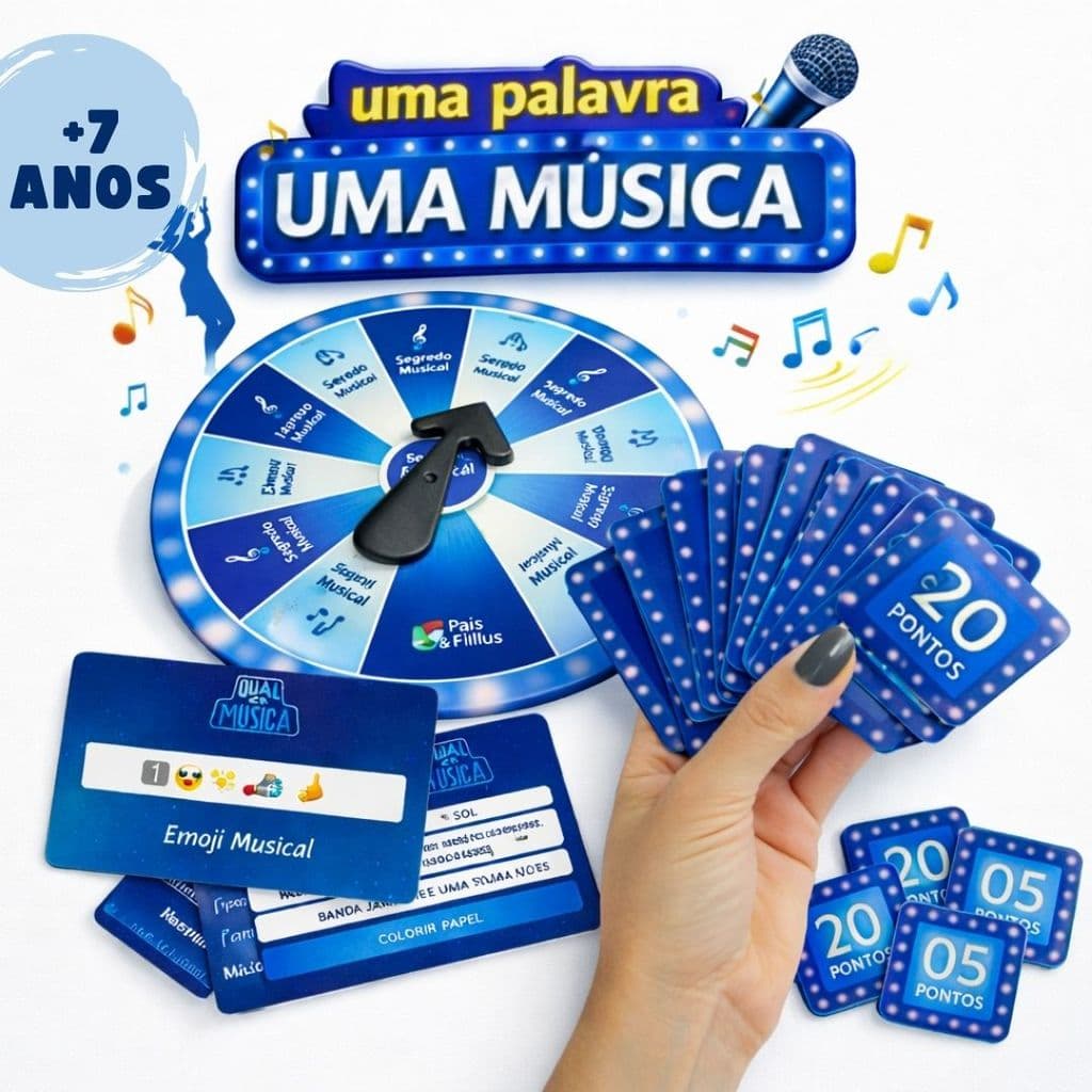 Jogo Qual é a Música Jogos do SBT com Roleta Jogos de Tabuleiro para Família Jogos de Cartas