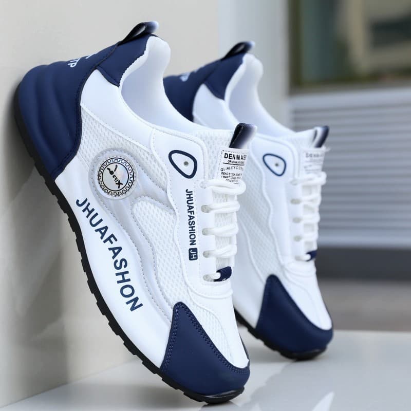 Sapatos de viagem modernos combinados com tênis esportivos masculinos, tênis masculinos macios de alta qualidade com tra