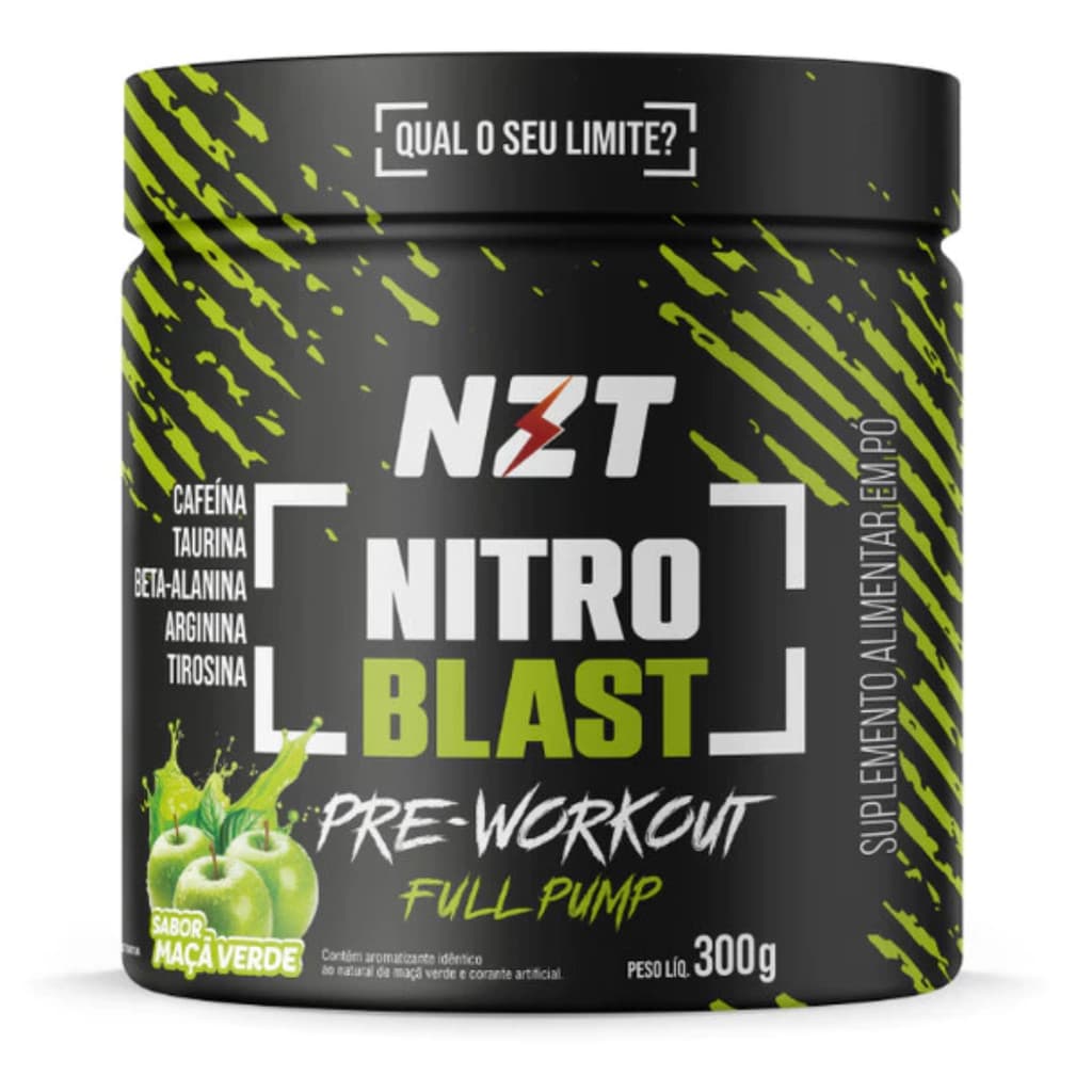 Pré Treino Nitro Blast Pre Workout 300g Maça Verde - NZT