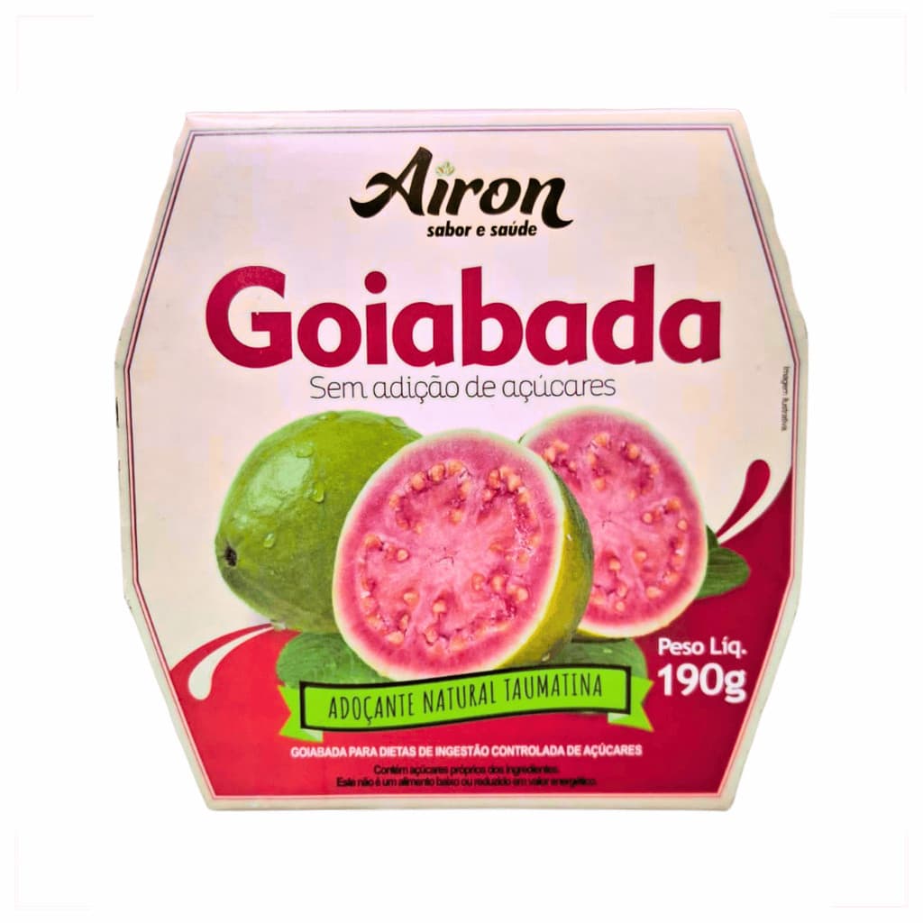 Goiabada Sem Adição de Açúcares e Sem Glúten e Vegano Airon 190g – Sabor  e estilo de vida saudável!