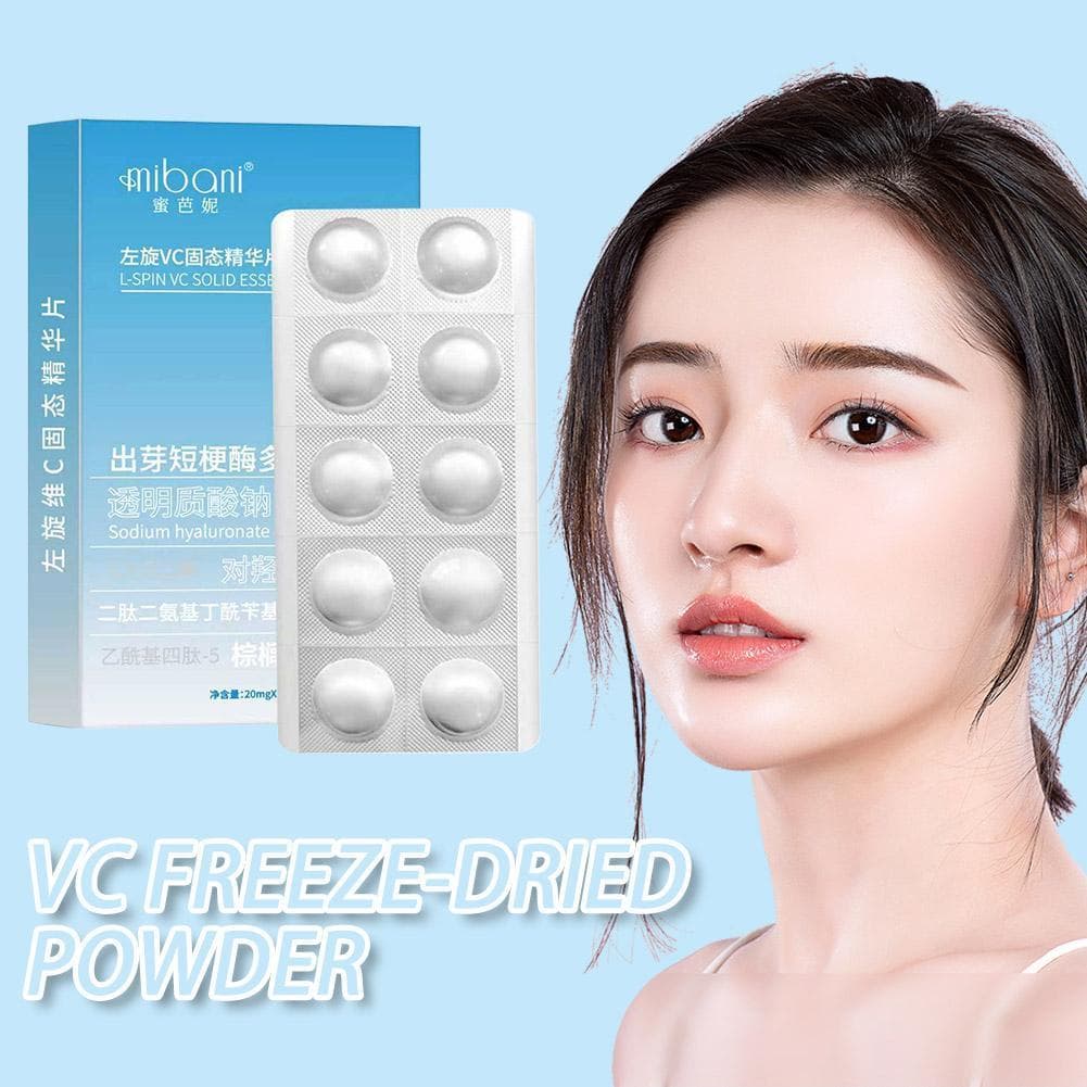L Vitamina C Comprimidos De Essência Liofilizada Endurecimento Brilho Hidratante Poros Apertando Soro Facial Sólido Para
