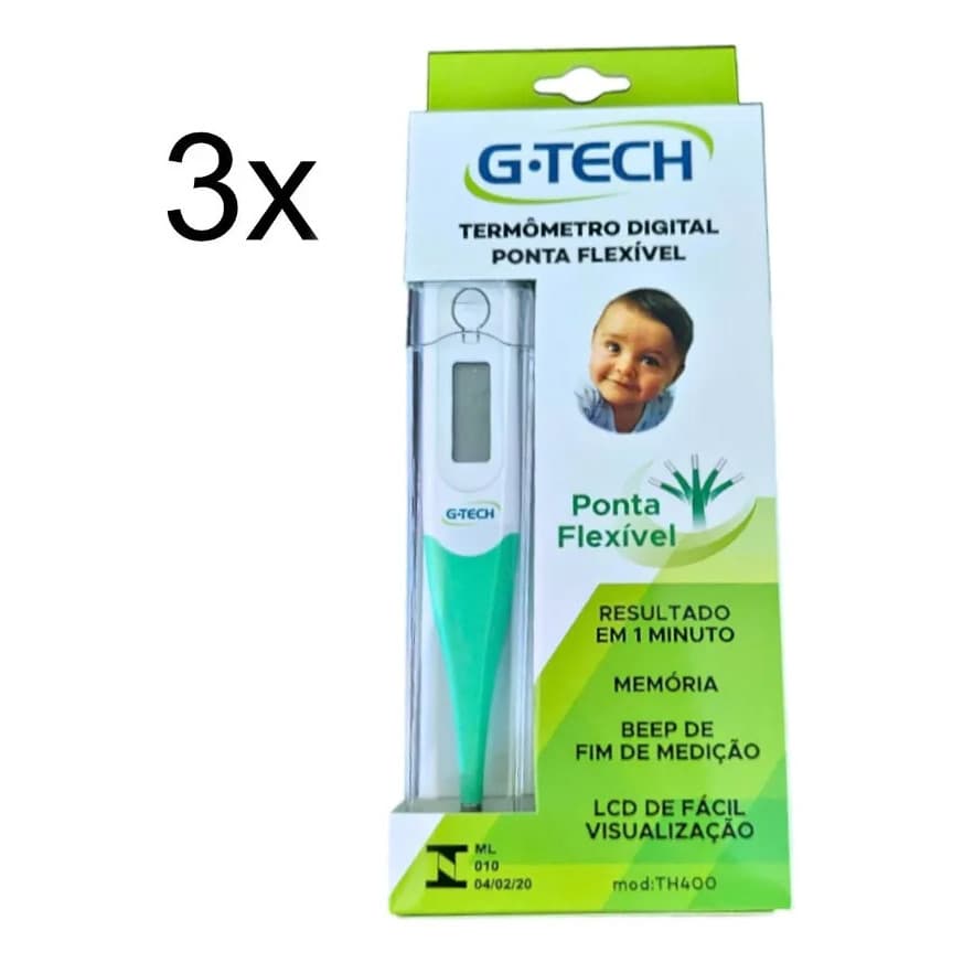 Kit G-tech Termômetro Digital TH400 Verde Com 3 Unidades