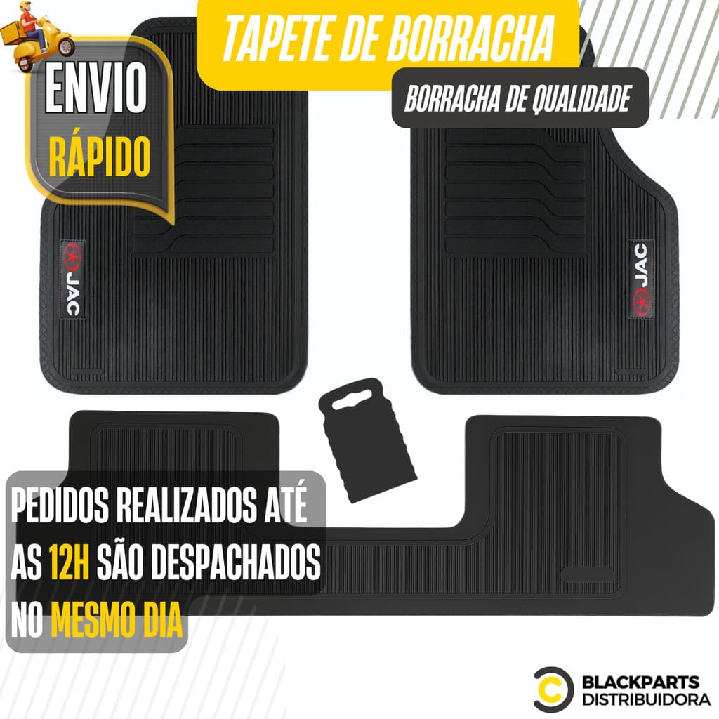 Kit Jogo Tapete Jac Borracha Personalizado Automotivo Impermeável Carro Antiderrapante