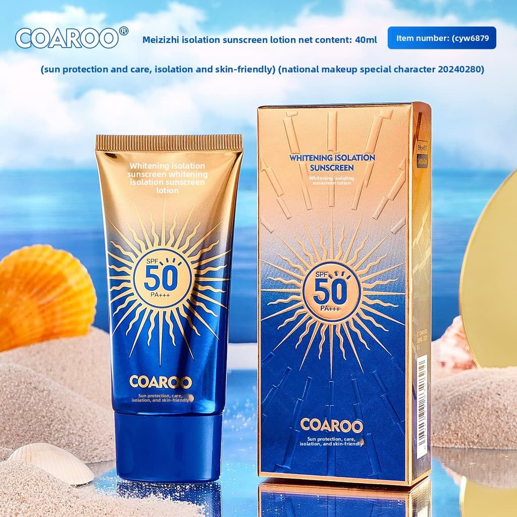 Loção protetora solar com isolamento clareador, produtos de proteção solar Facial de verão SPF50 + protetor solar Anti-u