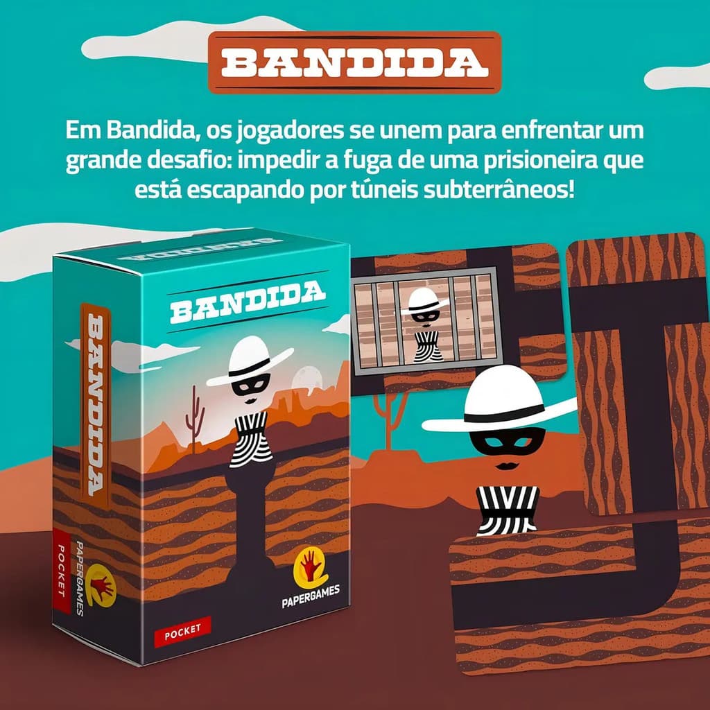 Jogo Bandida Pocket PaperGames Jogo de Cartas Estratégico Família Portátil