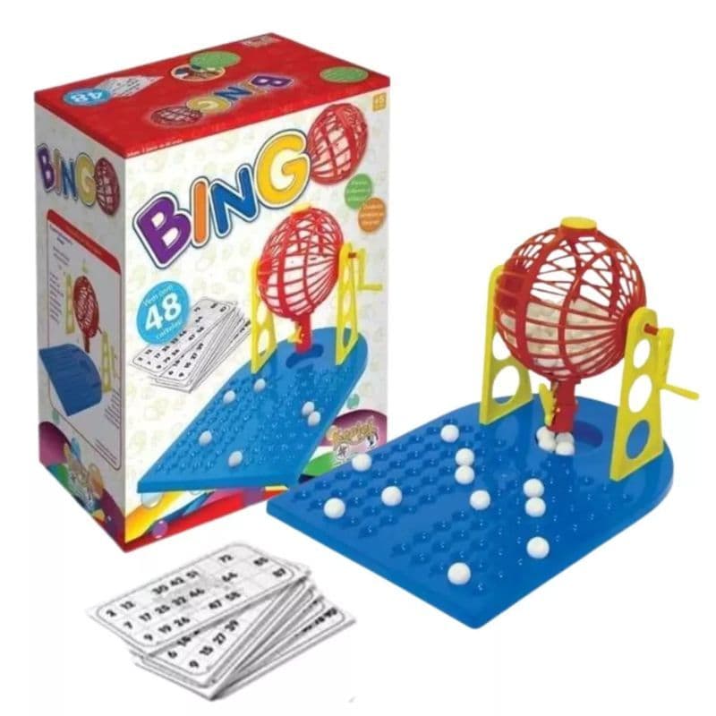 Jogo de Bingo Completo com Globo, Bolinhas e 48 Cartelas – Diversão para Família
