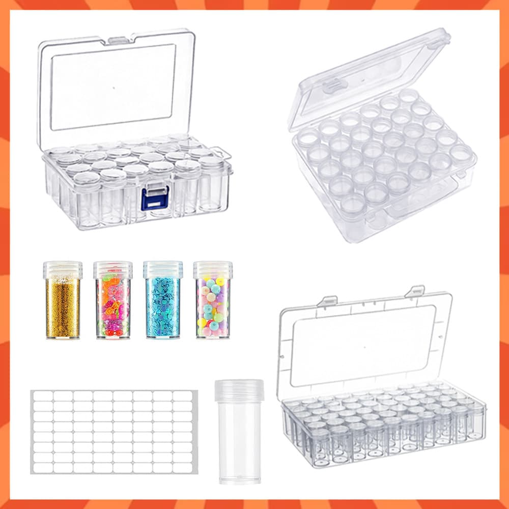 Caixa organizadora de contas – 24/30/60 frascos para guardar pintura de diamante, 5D acessórios para bordado de diamante