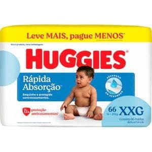 Fralda Descartável Huggies Rápida Absorção XXG 66 un