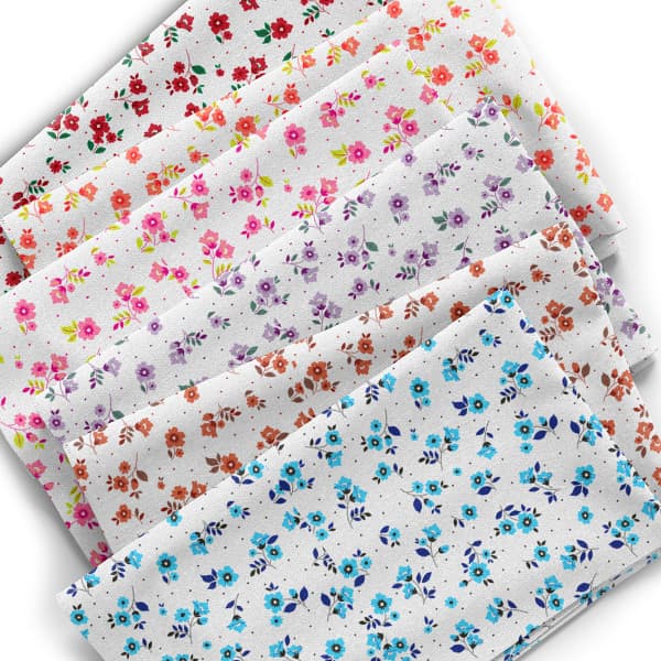 Tecido Tricoline Estampado Flores Miúdas Costura Artesanato Patchwork Pano DIY