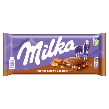 Chocolate Milka Peanut Crispy Caramel 90g Importado Original Pronta Entrega