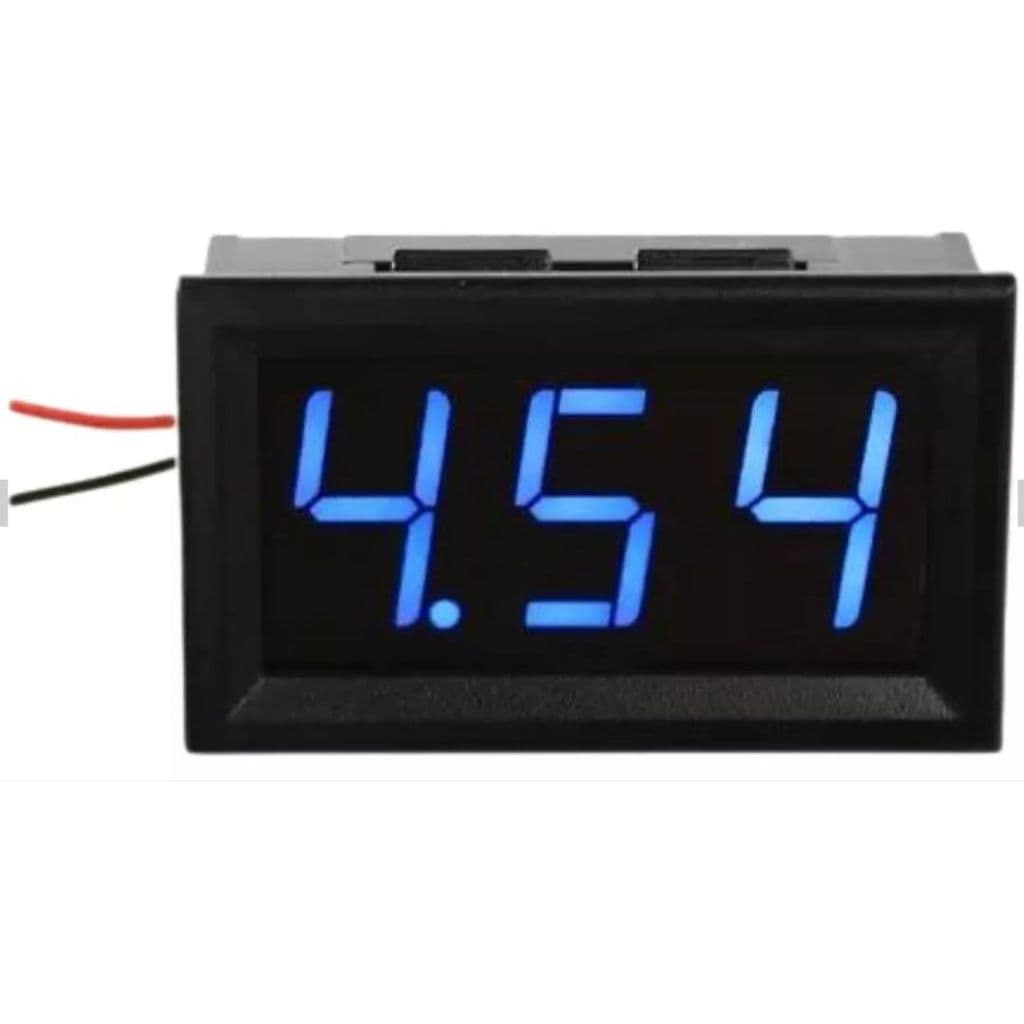 Mini medidor de voltagem digital voltímetro DC 4,5V 32V azul 1un